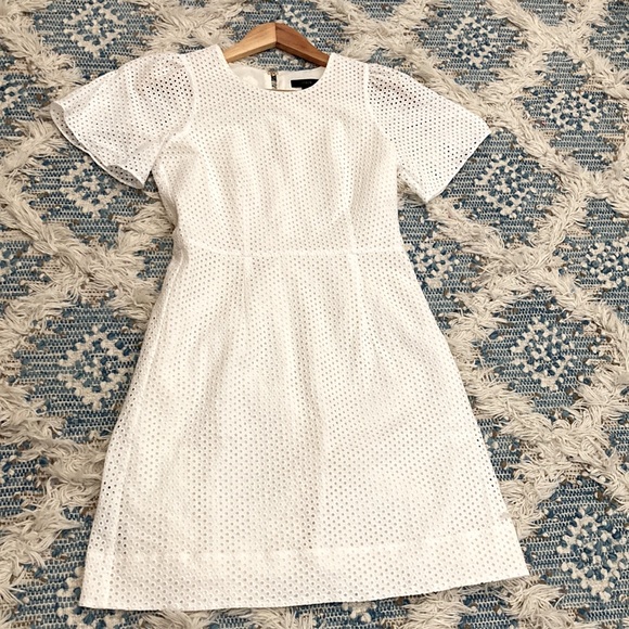 J. Crew Eyelet Dress with Flutter Sleeves - Picture 2 of 8